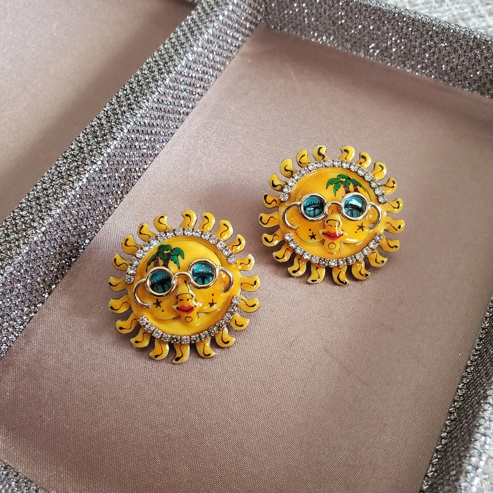 Vintage Lunch At the Ritz Sunshine Earrings